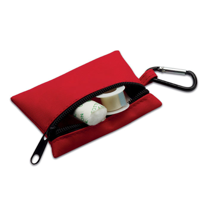 Promotivni set za prvu pomoć s karabinerom crveni za tisak logotipa | Poslovni pokloni | Promo pokloni