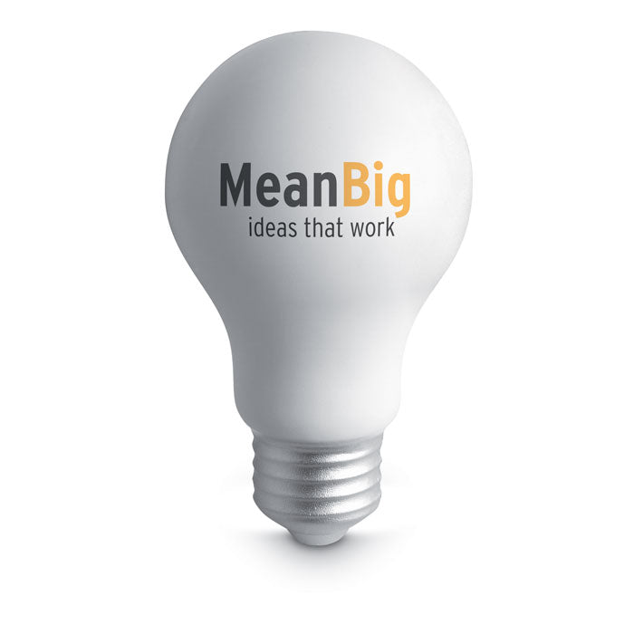 Poslovni pokloni | Promo pokloni | Reklamna antistres figurica Žarulja s tiskom logotipa