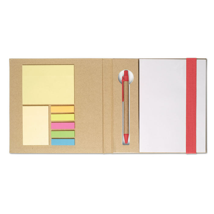 Promo notes sa kemijskom olovkom od recikliranih materijala, crvene boje | Poslovni pokloni