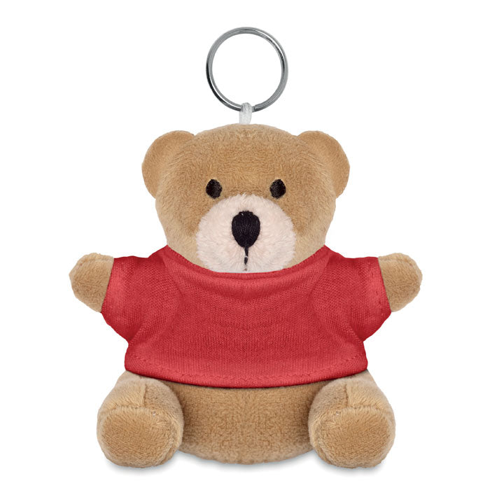 Promotivni plišani medvjedić s privjeskom za ključeve, crvene boje | Poslovni pokloni