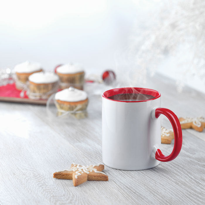 Poslovni pokloni | Promo pokloni | Promotivna keramička sublimacijska šalica za tisak logotipa, crvene boje