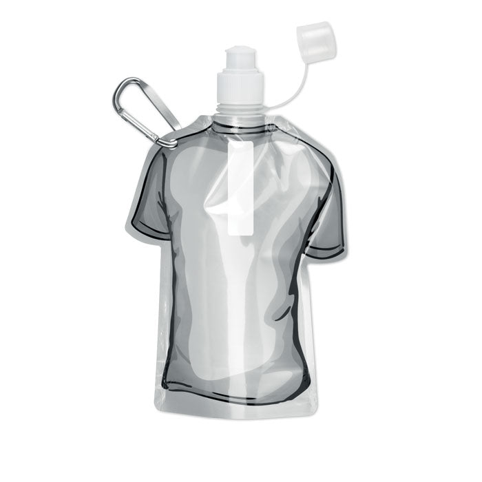 Promo sklopiva boca u obliku majice sa karabinerom za tisak loga, 480 mL