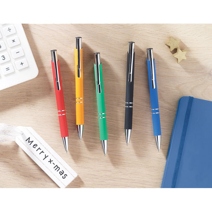 Promotivna kemijska olovka s gumiranim tijelom, za lasersku gravuru loga | Poslovni pokloni