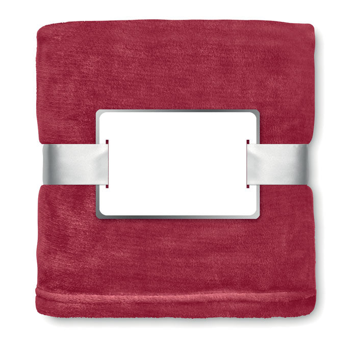 Poslovni pokloni | Promo pokloni | Reklamna flanel flis deka, 180g/m2, za tisak loga, boje burgundca