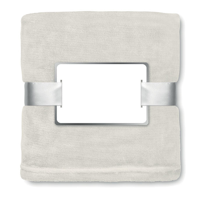 Poslovni pokloni | Promo pokloni | Reklamna flanel flis deka, 180g/m2, za tisak loga, bež boje