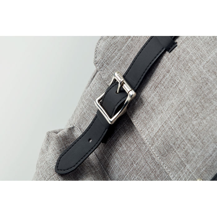 Promotivni laptop ruksak sa remenjem za zatvaranje, sive boje, za tisak loga | Poslovni pokloni