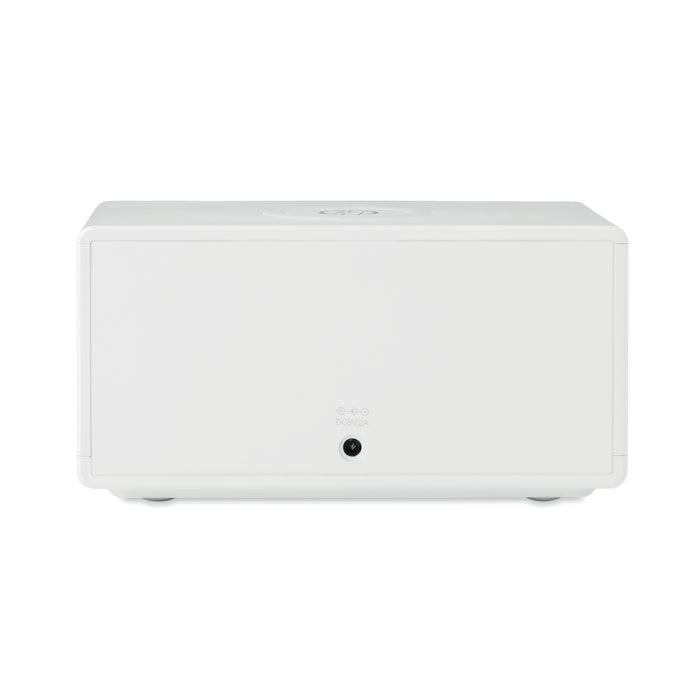 Promotivna vremenska stanica s bežičnim punjačem, bijele boje | Poslovni pokloni