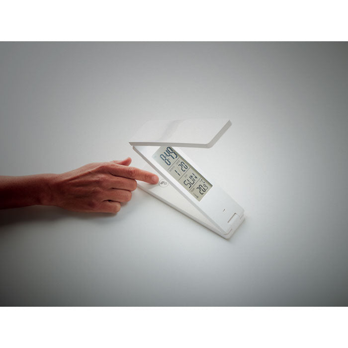 Sklopiva reklamna stolna svjetiljka s vremenskom stanicom | Poslovni pokloni