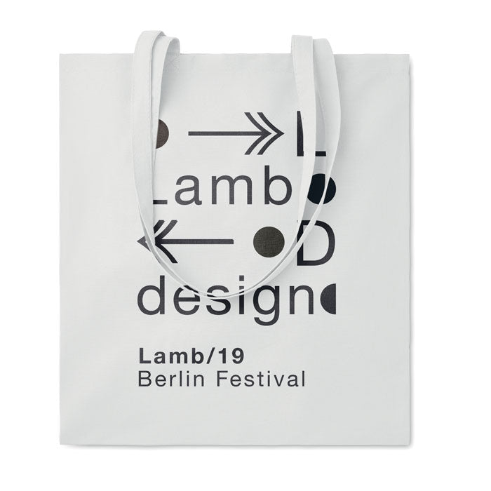 Promotivna pamučna vrećica za kupovinu sa dugim ručkama 180 gr bijele boje za tisak logotipa | Poslovni pokloni | Promo pokloni