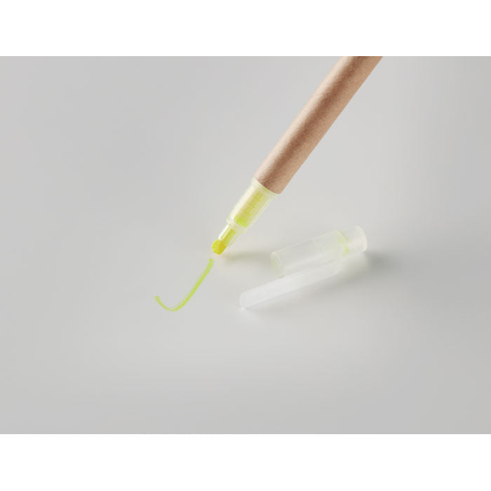 Promotivna 2u1 kemijska olovka od recikliranog kartona s markerom, za tisak loga