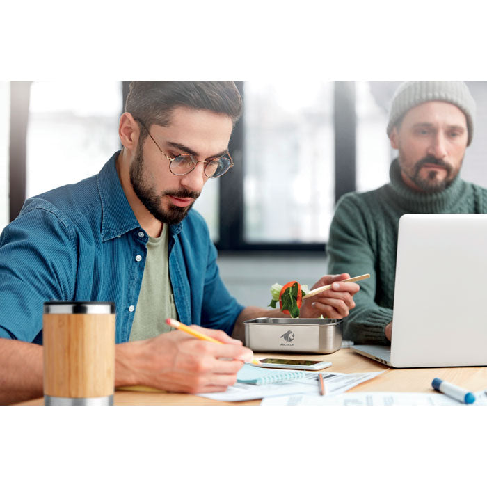 Promotivna eko kutija za ručak od čelika i bambusa | Poslovni pokloni i reklamni materijali za tisak loga