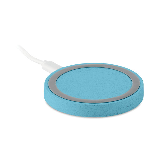 Promotivni eko bežični punjač od vlakana slame bež boje | Poslovni pokloni | Promo pokloni