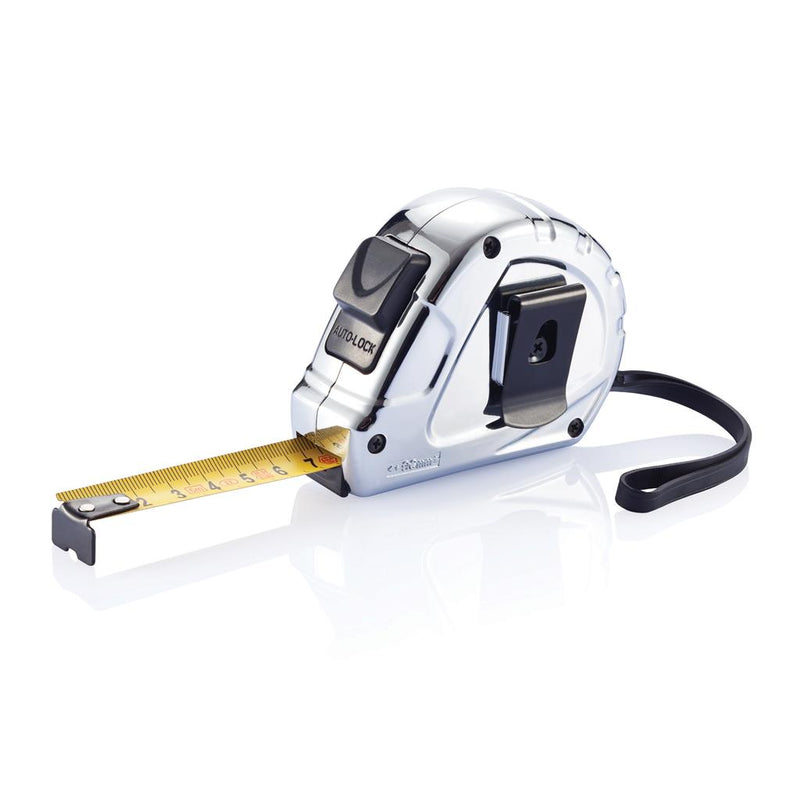 Reklamni ECII metar s automatskim zaustavljanjem 3m/16mm srebrne boje | Poslovni pokloni | Promo pokloni