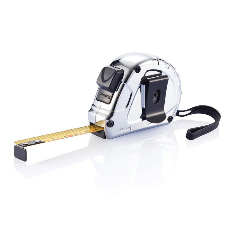 Reklamni ECII metar s automatskim zaustavljanjem  5m/19mm srebrne boje | Poslovni pokloni | Promo pokloni