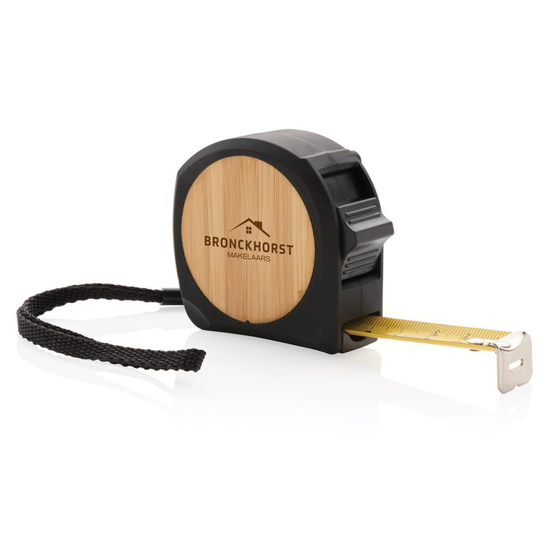 Promotivni metar od bambusa 5m/19 za tisak logotipa | Poslovni pokloni