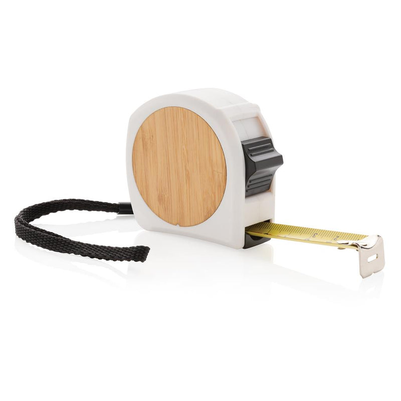 Promotivni metar od bambusa 5m/19 bijele boje | Poslovni pokloni | Promo pokloni