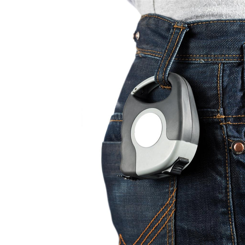 Reklamni metar sa karabinerom 5m/19mm sive boje | Poslovni pokloni | Promo pokloni