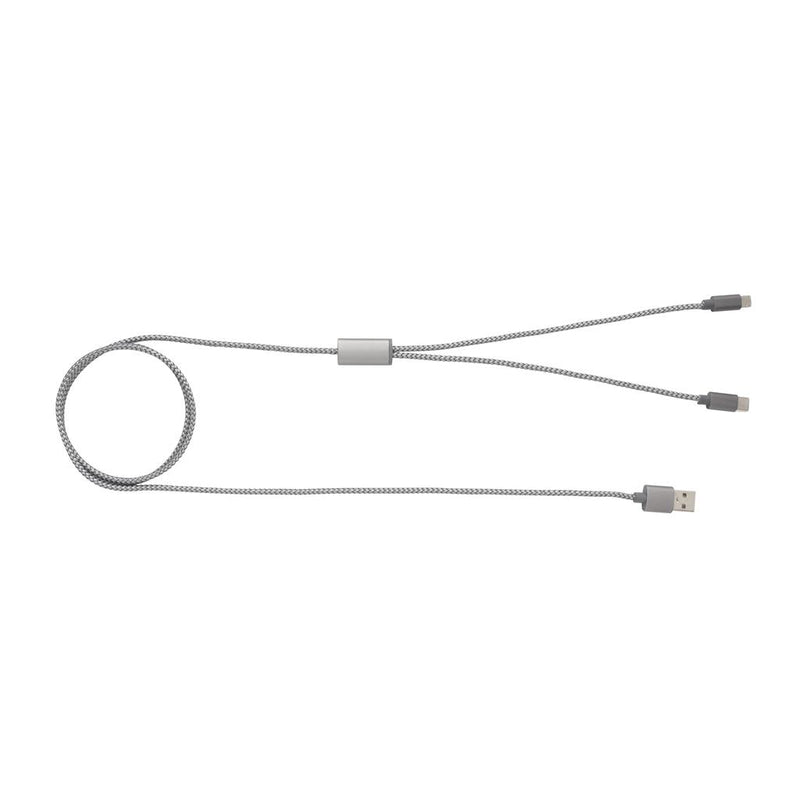 Promotivni luksuzni 3-u-1 pleteni USB kabel, za tisak loga | Poslovni pokloni