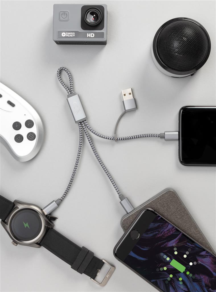 Luksuzni promotivni 4-u-1 pleteni USB kabel | Poslovni pokloni i promotivni proizvodi za tisak loga