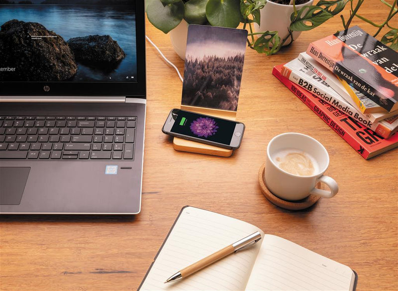  5W bežični punjač od bambusa s okvirom za slike | Poslovni pokloni | Promo pokloni | Promidžbeni pokloni