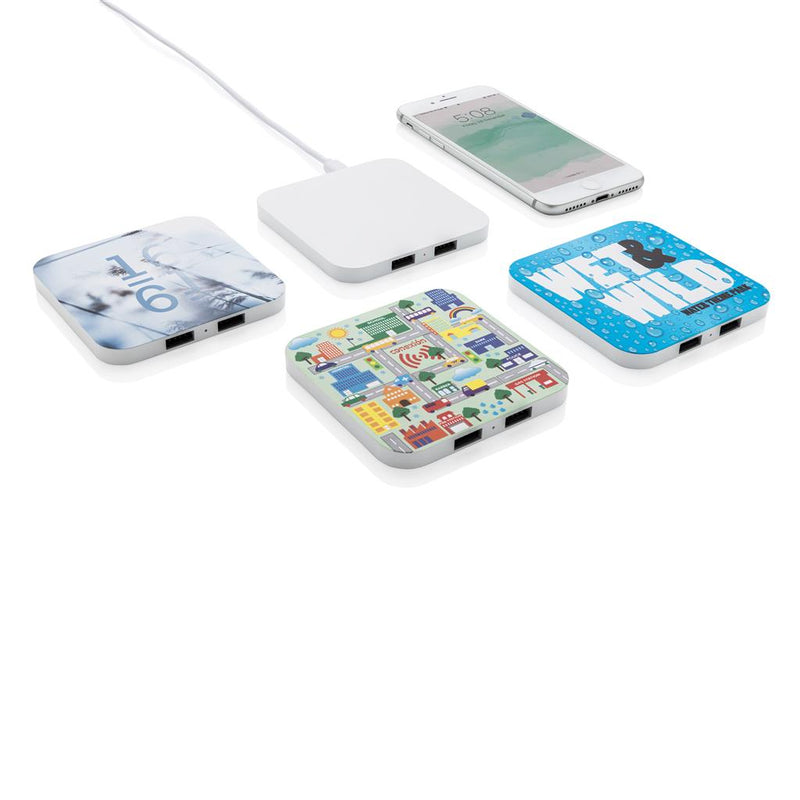 Reklamni bežični 10W punjač s usb portom | Poslovni pokloni | Promidžbeni pokloni