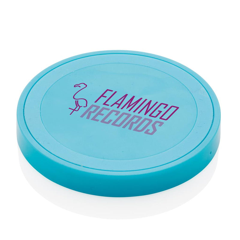 Promotivni okrugli 5W podložak za punjenje s tiskom logotipa, plave boje | Poslovni pokloni | Promo pokloni