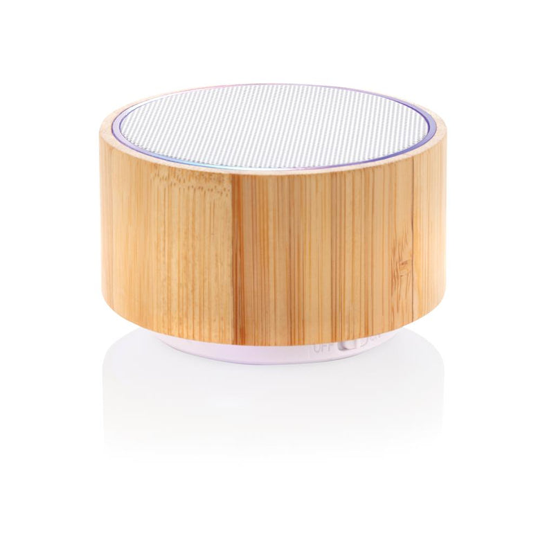 Promotivni bežični zvučnik od bambusa s ambijentalnim svjetlom | Poslovni pokloni