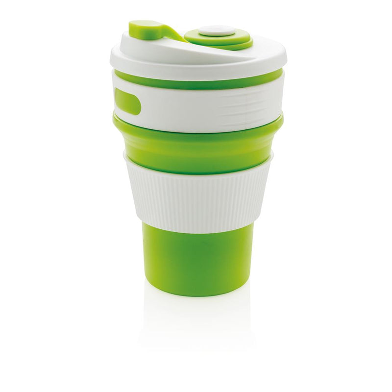 Promotivna sklopiva silikonska šalica, 350ml, zelene boje | Poslovni pokloni