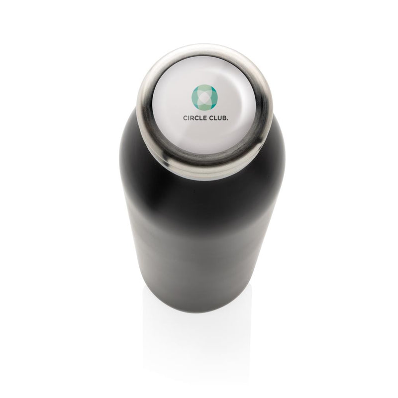 Promidžbena nepropusna vakuumska  boca izolirana bakrom srebrna crne boje za tisak logotipa | Poslovni pokloni | Promo pokloni | Reklamni pokloni