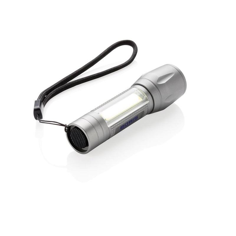 Reklamna 3W LED i COB svjetiljka sive boje | Poslovni pokloni | Promo pokloni