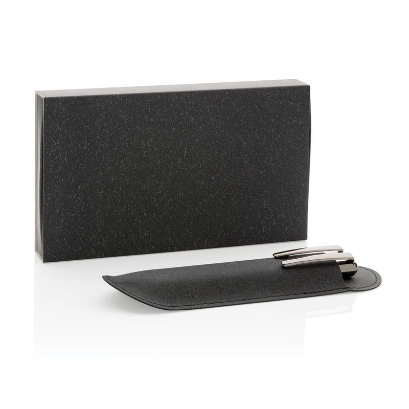 Set kemijske olovke i rolera u etuiju od reciklirane kože | Promotivni pokloni