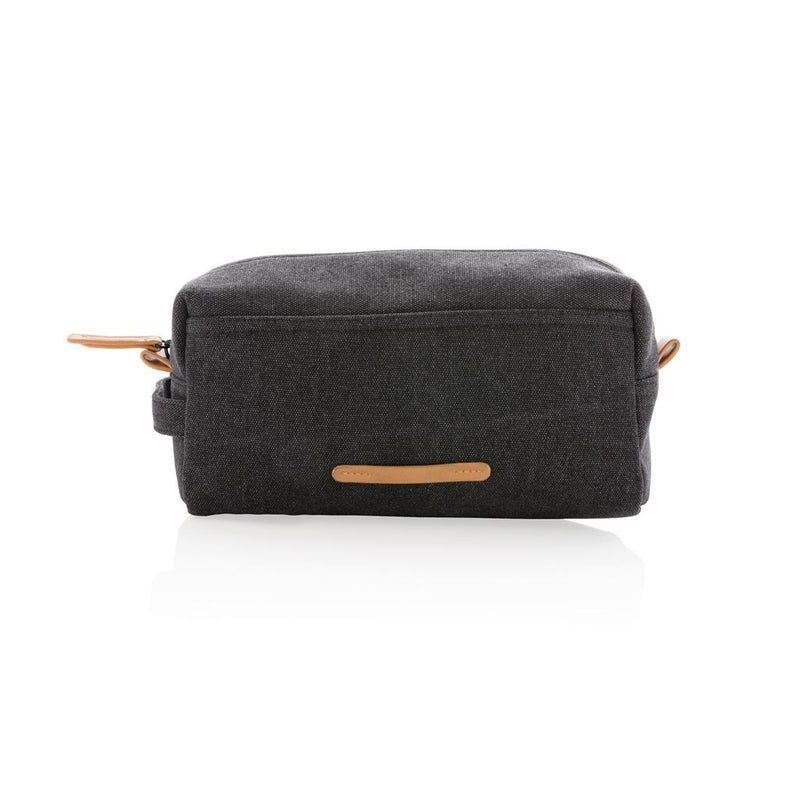 Promidžbena platnena luksuzna kozmetička torbica bez PVC-a, crne boje | Poslovni pokloni