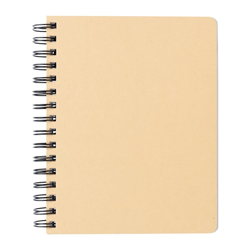 Spiralni promotivni notes A5 od kraft papira sa samoljepljivim papirićima, zadnja strana | Poslovni pokloni