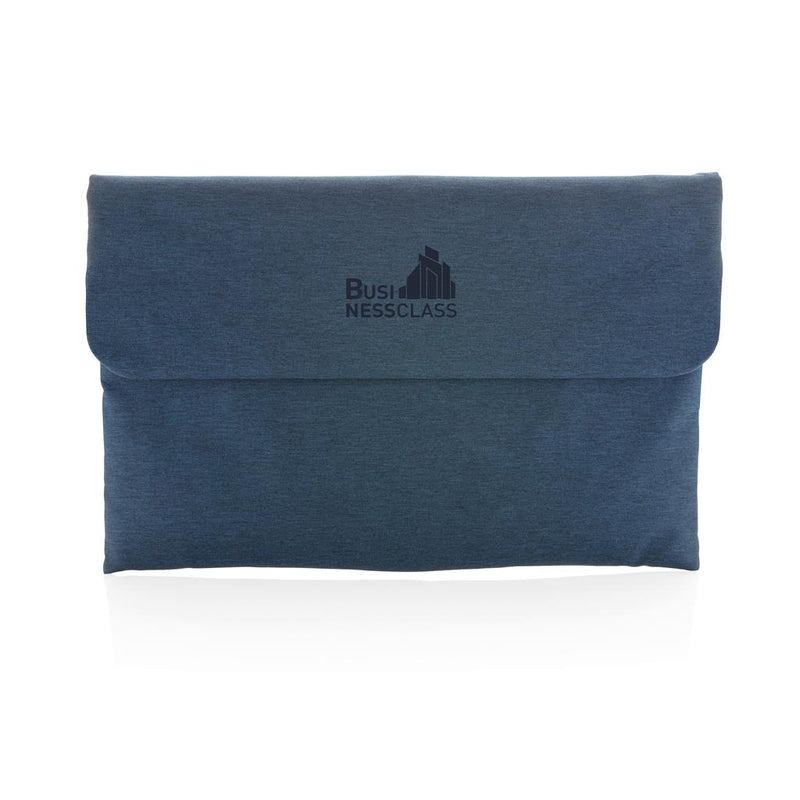 Promotivna navlaka za 15,6" laptop sa magnetnim zatvaranjem, plave boje, s tiskom loga | Poslovni pokloni