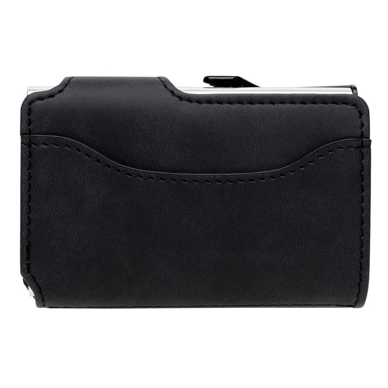 Promotivni novčanik od PU materijala s aluminijskim RFID držačem kartica, crne boje | Poslovni pokloni