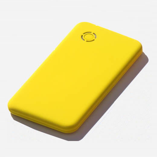 Promotivni poklon set USB auto punjač i prijenosna baterija, 4000mAh, žute boje, powerbank | Poslovni pokloni