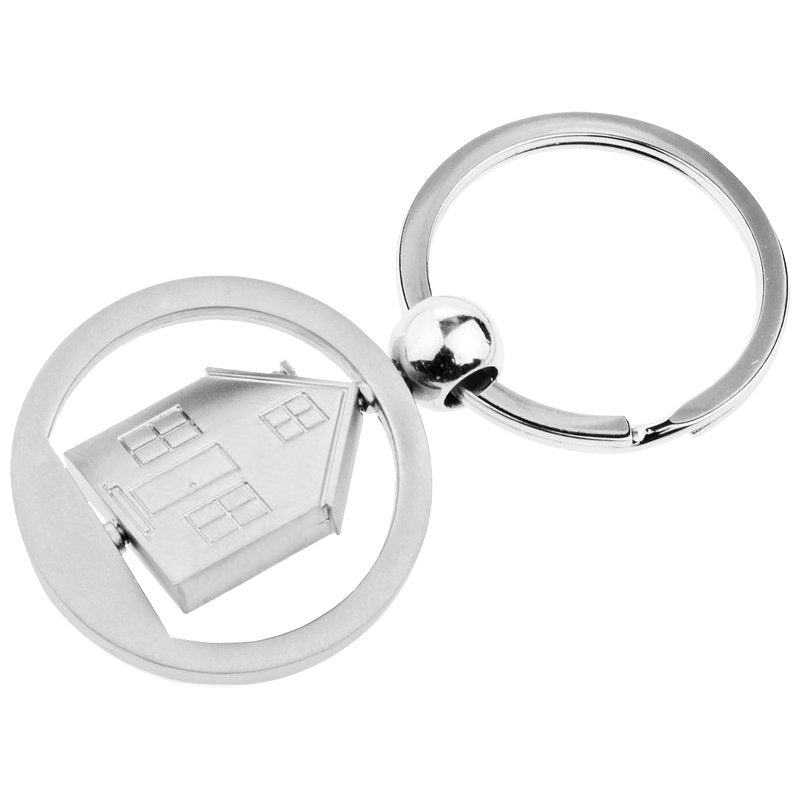Promotivni privjesak za ključeve u obliku rotirajuće kuće, za lasersku gravuru loga | Poslovni pokloni